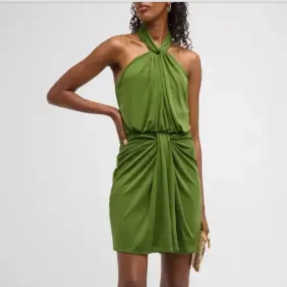 green emerald velvet dress Seaweed Green Designer Short Backless Dress For Women Online – Ordinaree main image 1